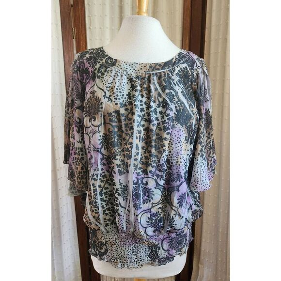 f2 Cato Woman's green pattern blouse - Picture 1 of 12